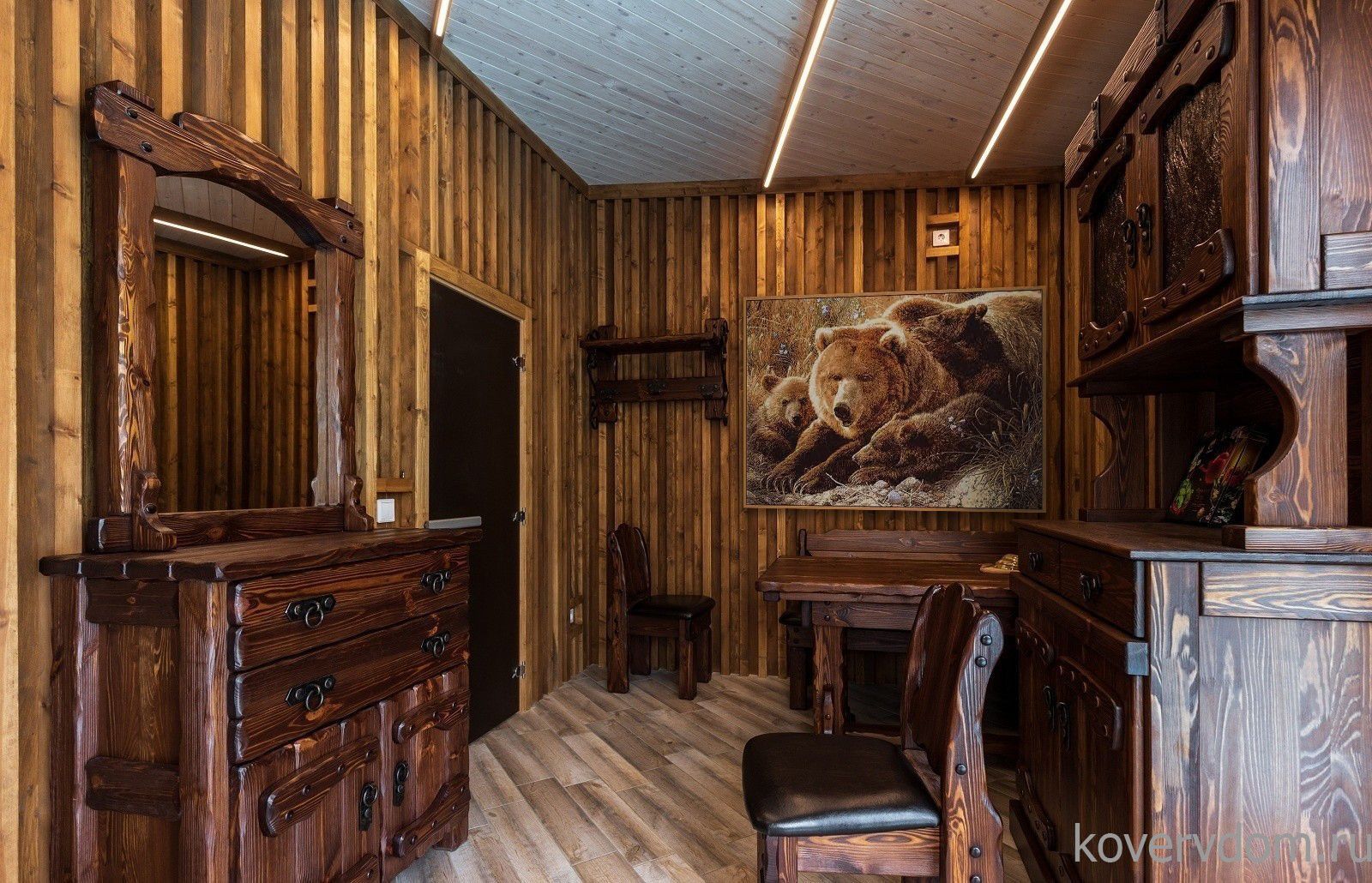 Шерстяной пейзажный ковер Hunnu 6S235 28 медведи