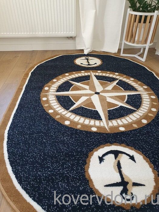 Ковер Морской ОВАЛ  темно-синий Ковер Морской ОВАЛ  темно-синий