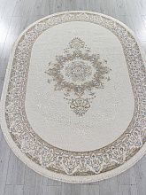 Пушистый ковер ESSA 27236A CREAM / BLUE Овал