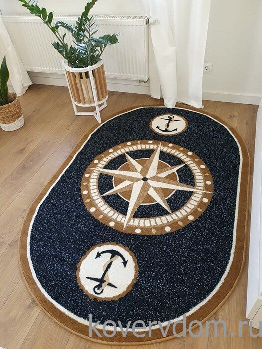 Ковер Морской ОВАЛ  темно-синий Ковер Морской ОВАЛ  темно-синий